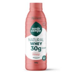 Iogurte Natural Whey Morango 30g de Proteína Verde Campo 500g
