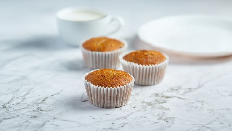 Muffin de banana e chocolate