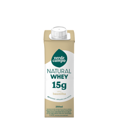 Shake Natural Whey Baunilha 14g de Proteína Verde Campo 250ml