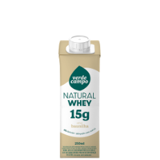 Shake Natural Whey Baunilha 14g de Proteína Verde Campo 250ml