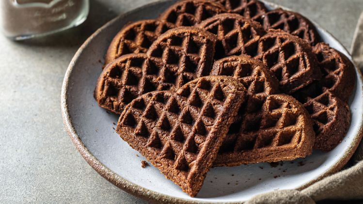 Waffle de Chocolate e Baunilha