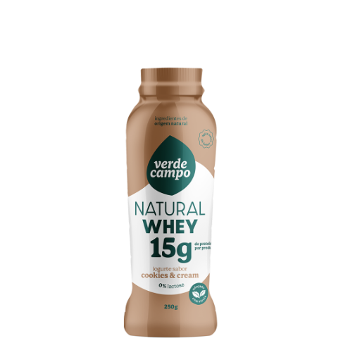 Iogurte Natural Whey Cookies and Cream 15g de Proteína Verde Campo 250g