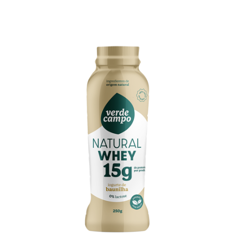 Iogurte Natural Whey Baunilha 15g de Proteína Verde Campo 250g