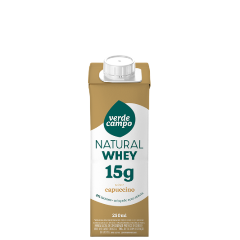 Shake Natural Whey Cappuccino 14g de Proteína Verde Campo 250ml