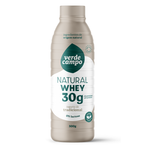 Iogurte Natural Whey Tradicional 30g de Proteína Verde Campo 500g
