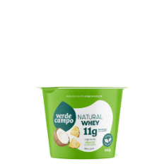 Iogurte Natural Whey Colherável Bicamada Abacaxi com Coco 11g de Proteína Verde Campo 140g