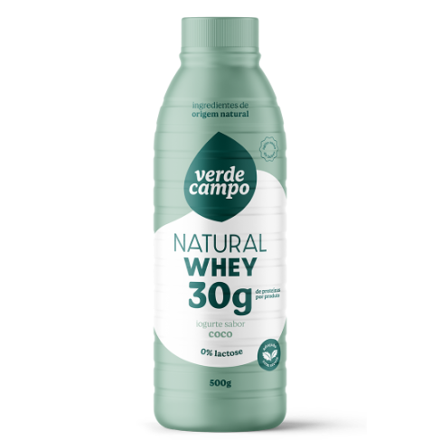 Iogurte Natural Whey Coco 30g de Proteína Verde Campo 500g